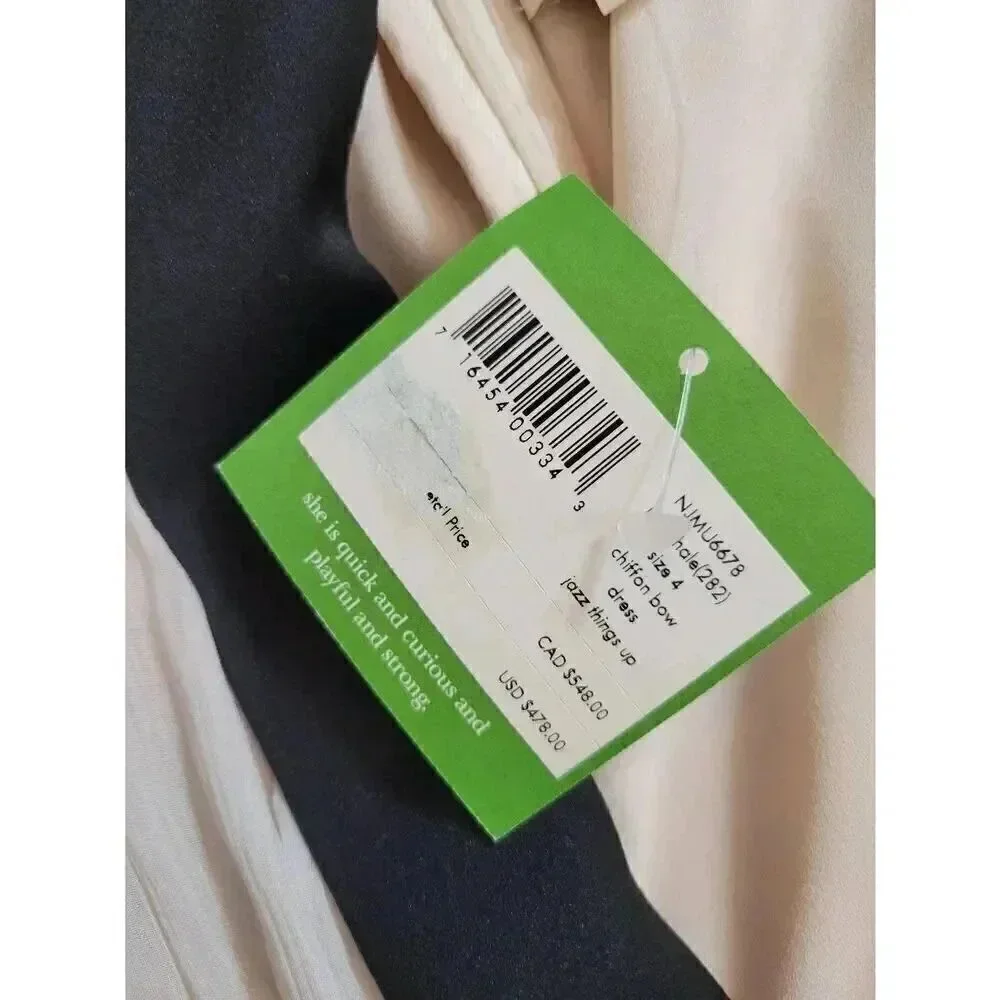 Kate spade Silk Chiffon Bow Dress 2 NWT $478